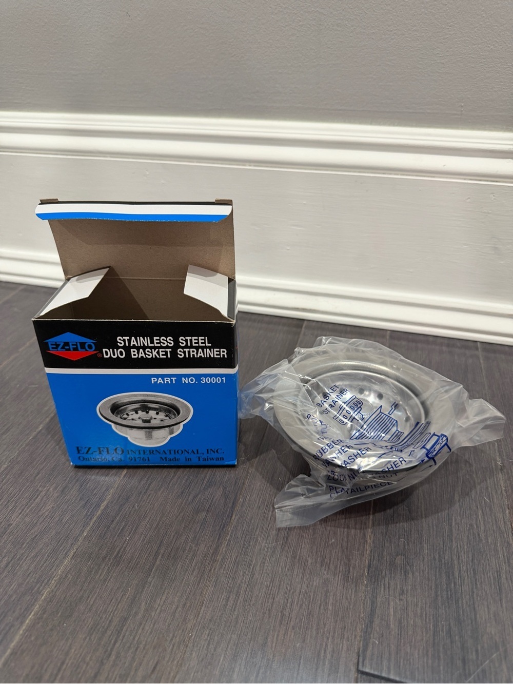 NWT EZ-Flo Stainless Steel Duo Basket Strainer - Silver for Kitchen Sink